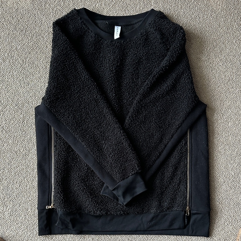 Varley Charcoal Textured Crewneck Sweater